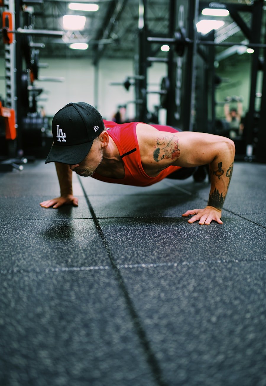 person doing push up on concrete road